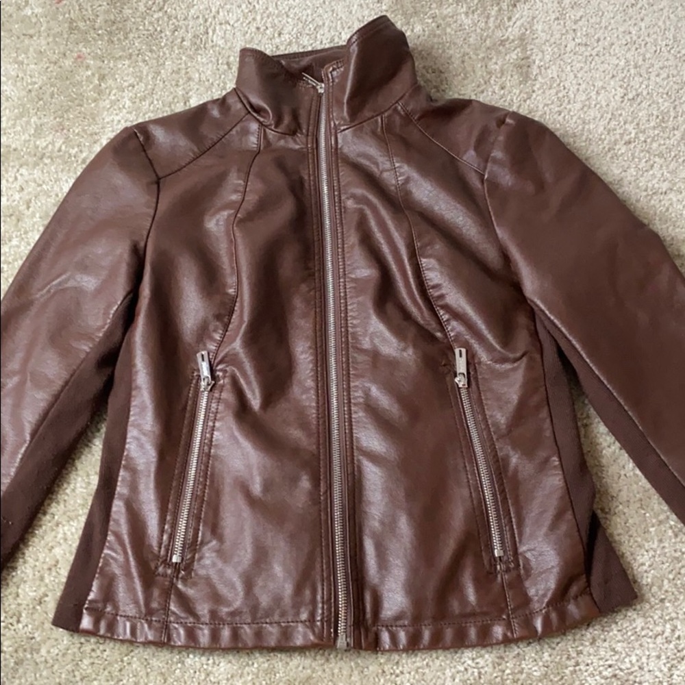 Kenneth Cole Reaction Brown Leather Jacket